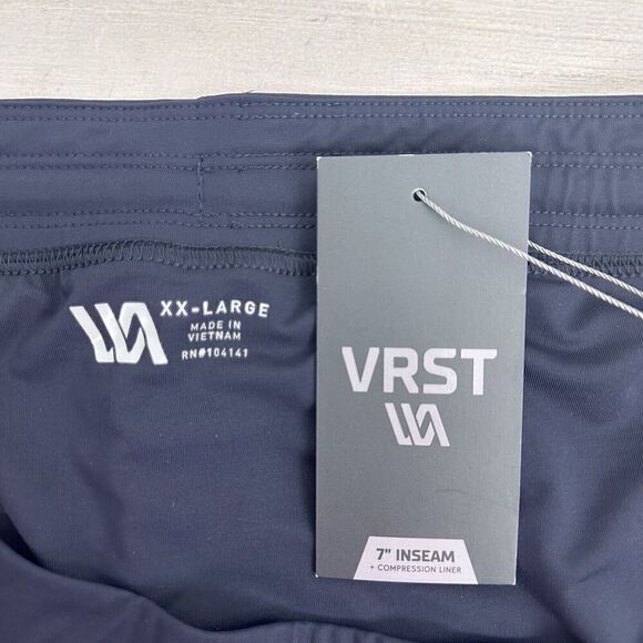 VRST Shorts Men XXL 7" Stealth 2 in 1 Boxer Woven Brief Lined Blue Golf Gym NWT - Picture 6 of 12